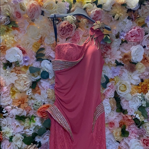 Free Shipping Size 6. Lace Embellished Gown - Picture 2 of 6